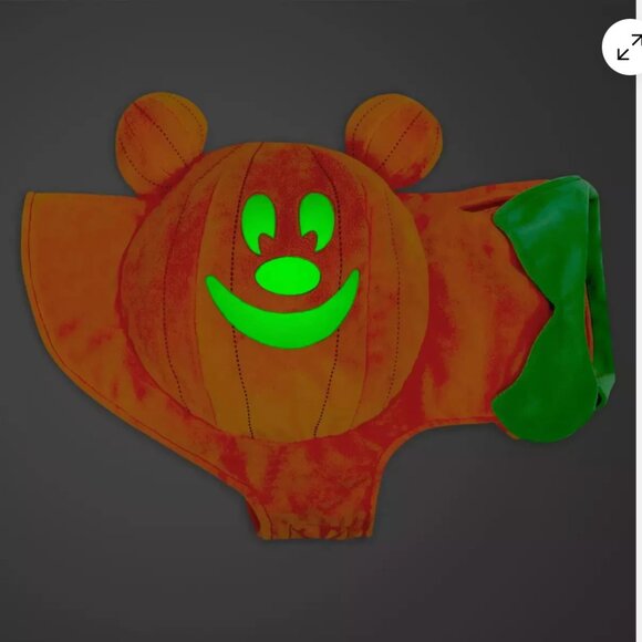 Disney Parks Mickey jack o' lantern Pumpkin Glow in The Dark Costume Pets Small - Picture 4 of 5